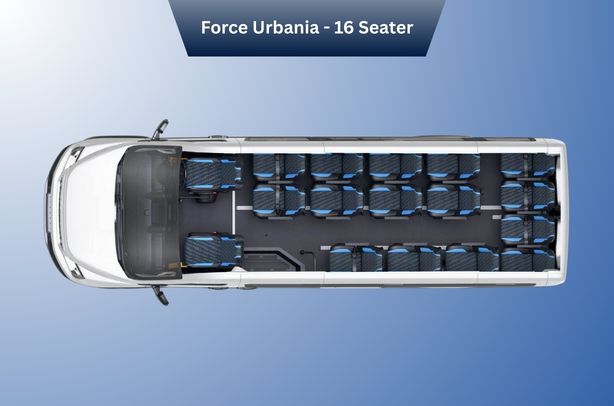 Force Urbania 16 Seater rental in chennai inside