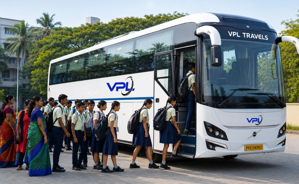 School trip bus hire in Chennai for students and teachers