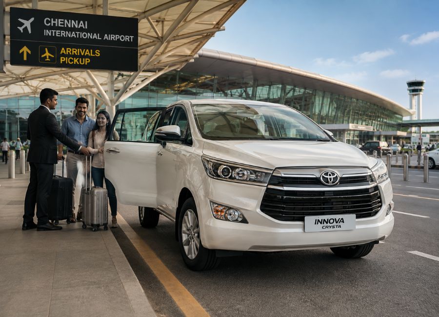 Toyota Innova Crysta Car Rental in Chennai for Airport Transfers