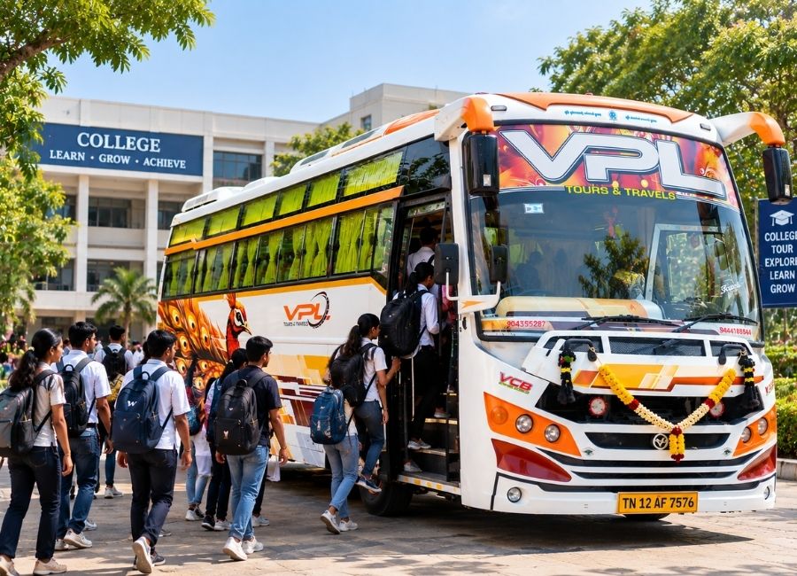 25 seater mini bus rental in Chennai for college and school tours