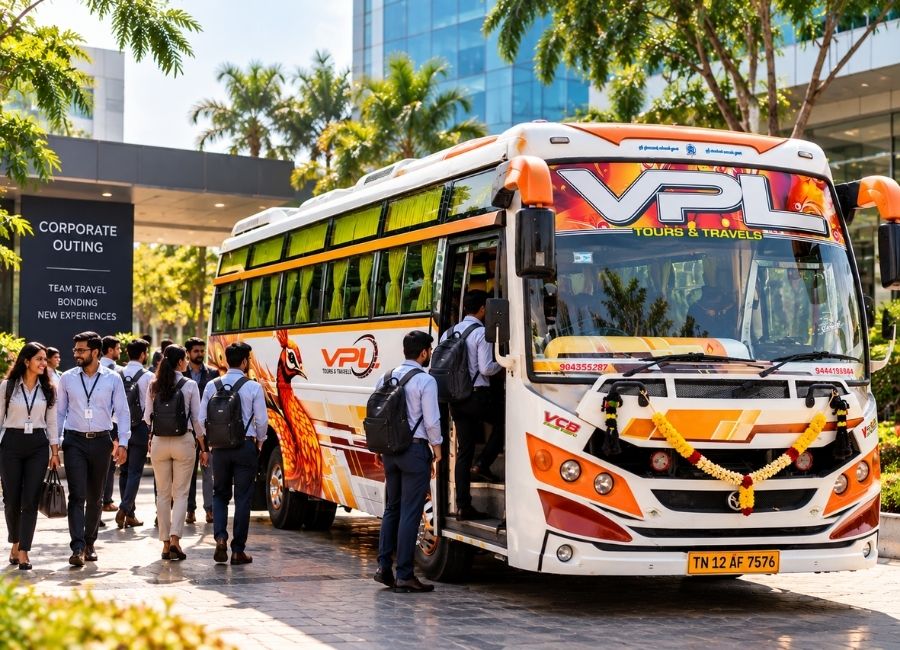 25 seater mini bus rental in Chennai for corporate outings