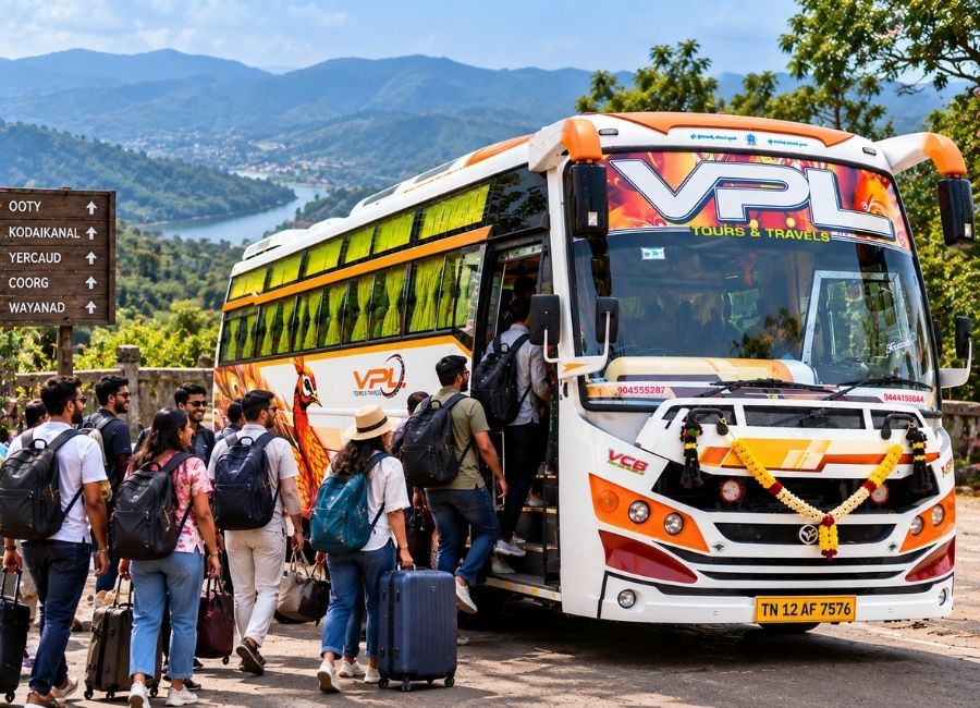 25 seater mini bus rental in Chennai for group holidays