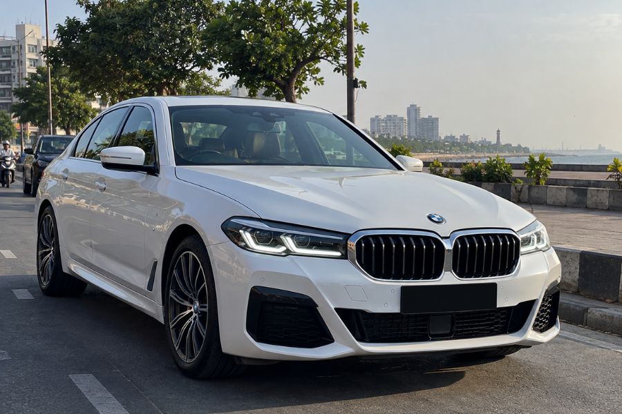 BMW 5 Series car rental in Chennai – front view