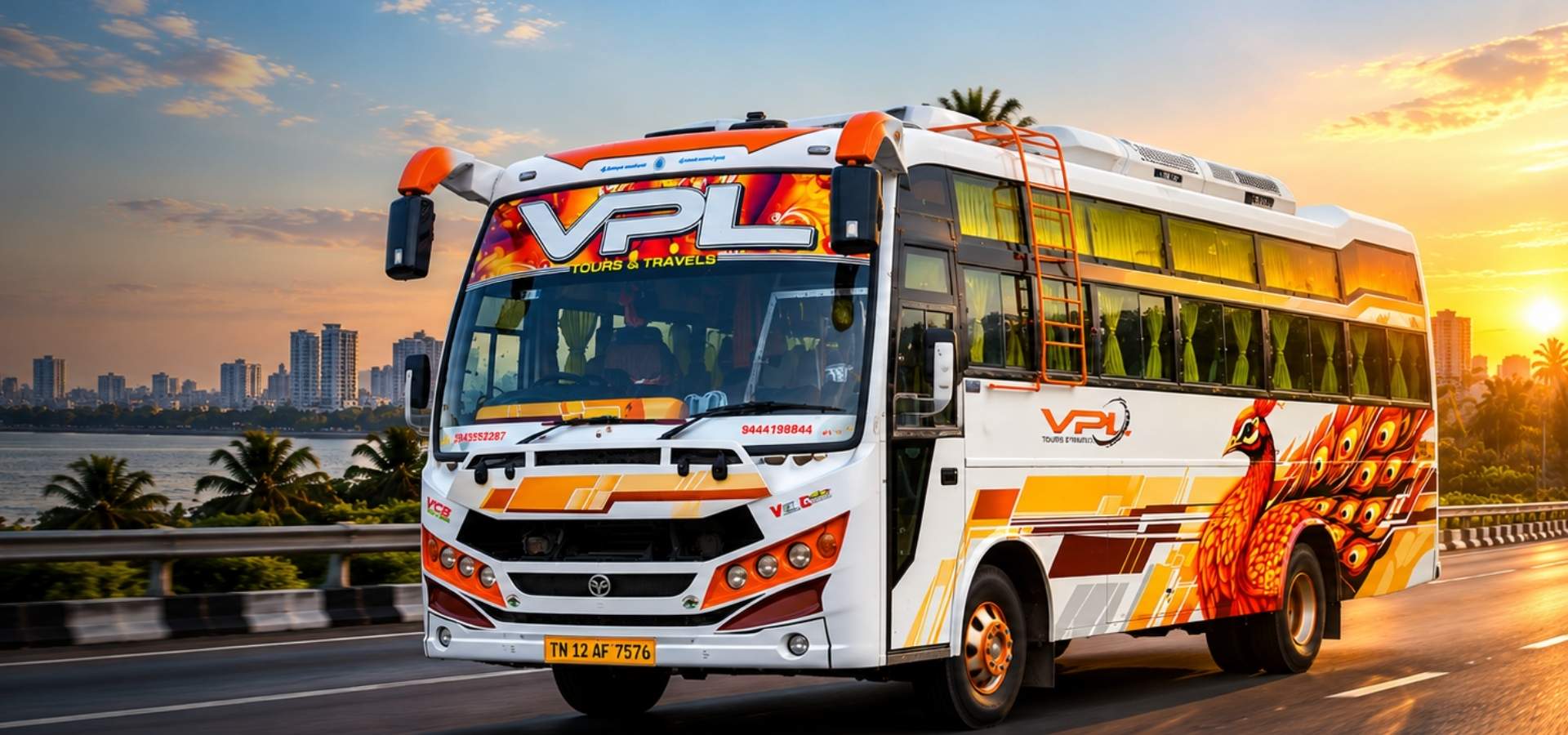 Book 25 seater mini bus rental in Chennai with VPL Travels