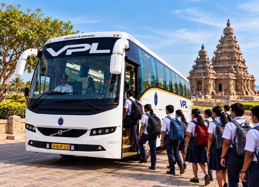 Volvo bus rental in Chennai for educational tours