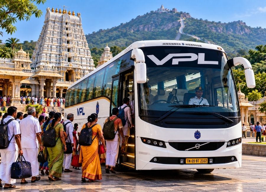 Volvo bus rental in Chennai for pilgrimage and long tours