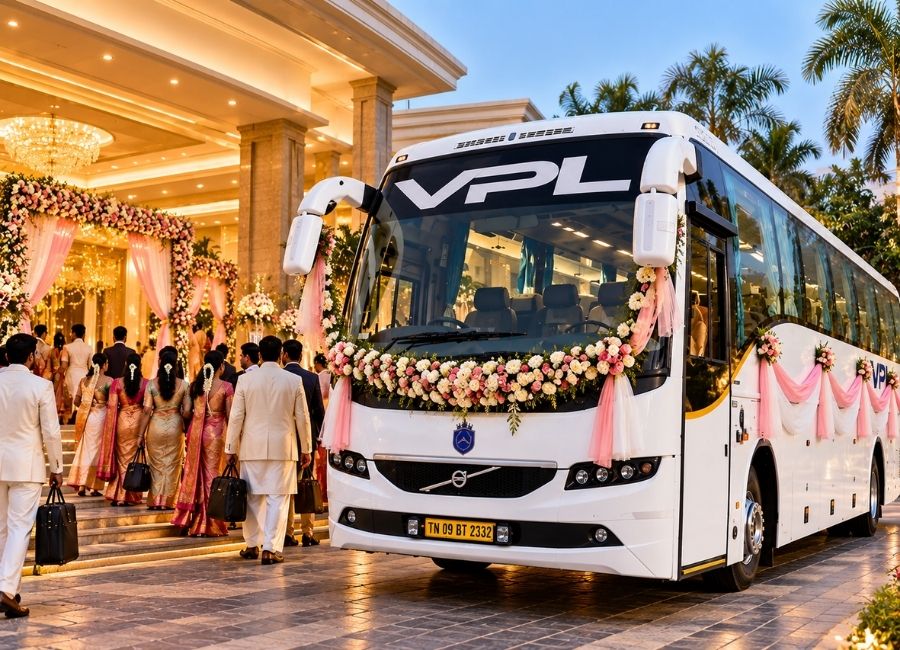 Volvo bus rental in Chennai for weddings